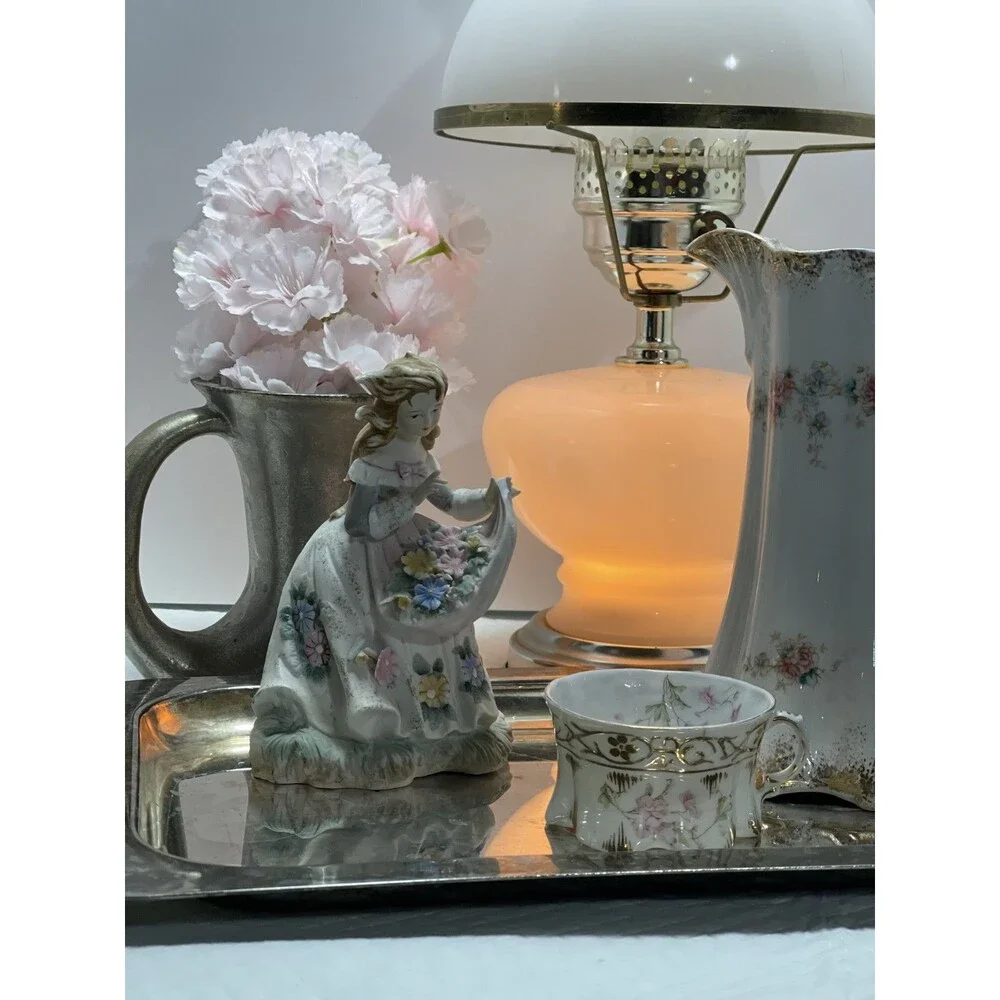 Vintage Lefton China KW133B Hand Painted Girl with Flowers Figurine Japan, EXCL - Picture 8 of 8